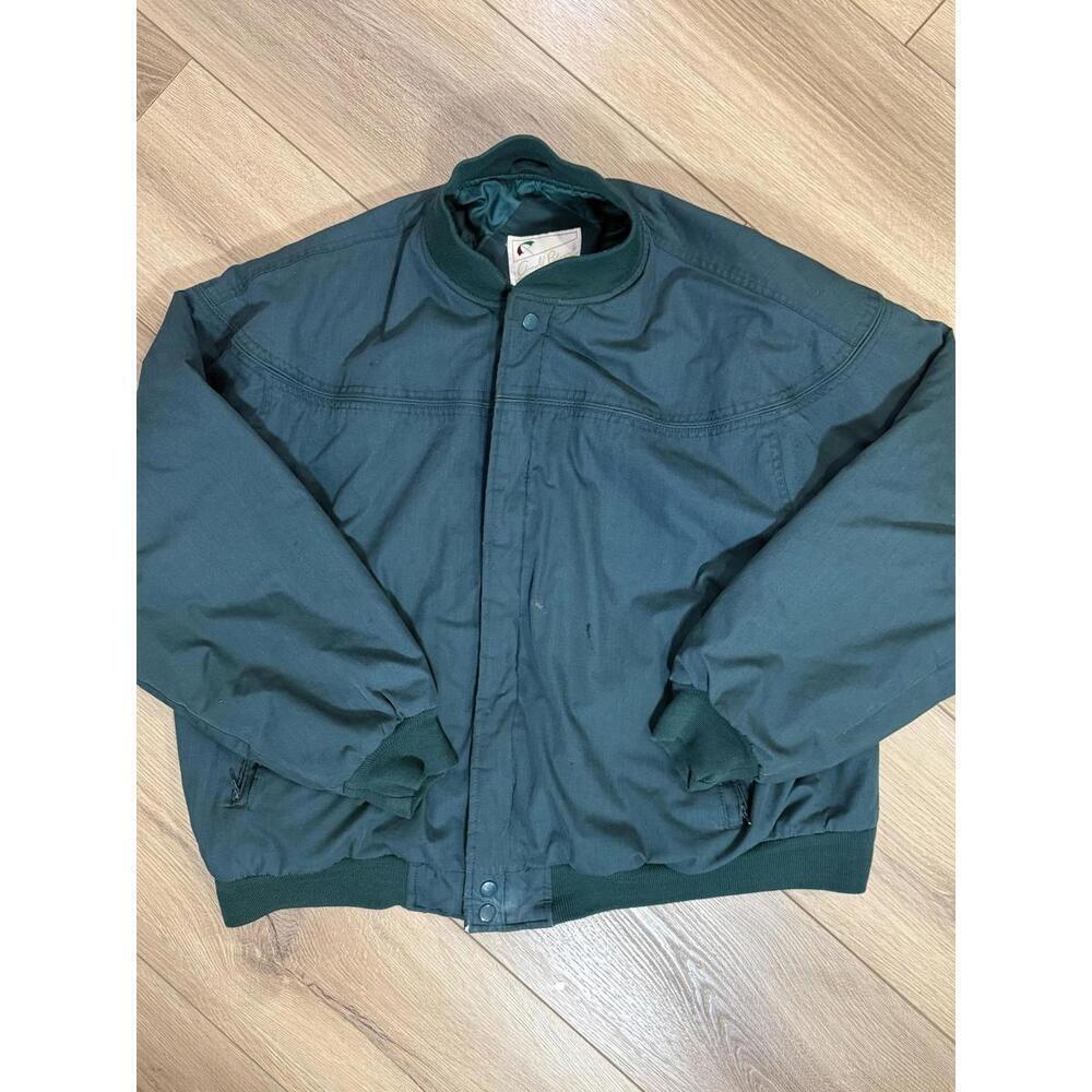 Arnold Palmer Jacket Mens 2XL Green Insulated Bomber Golf Snap Zip Pockets